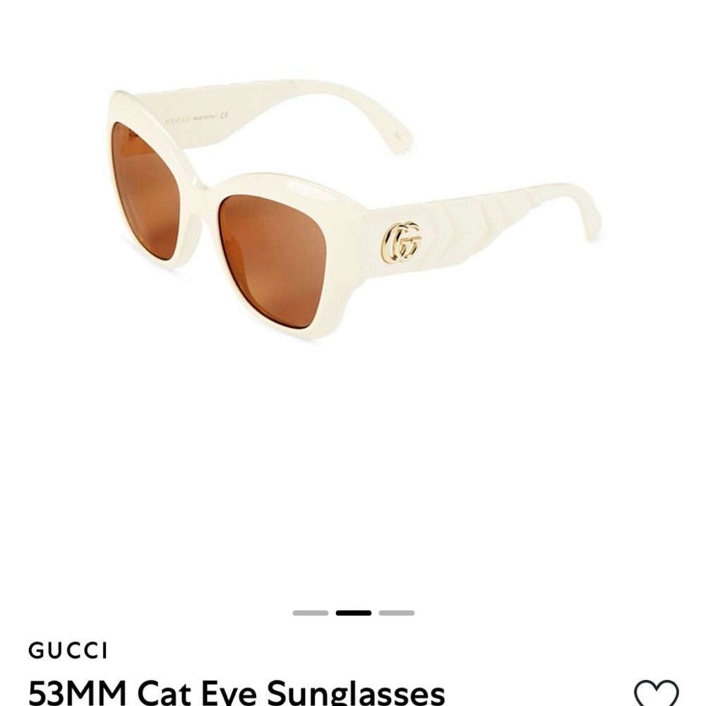 Gucci White Oversized Sunglasses with Gradient Lenses